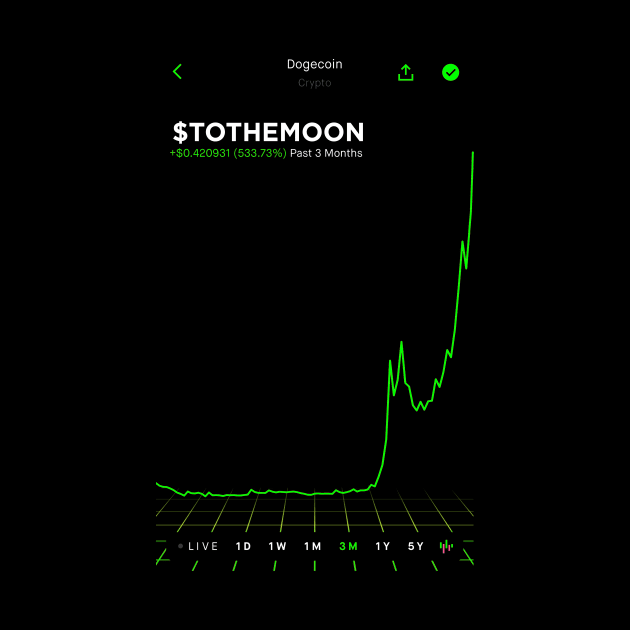 Dogecoin To The Moon Black and White by DogeArmy