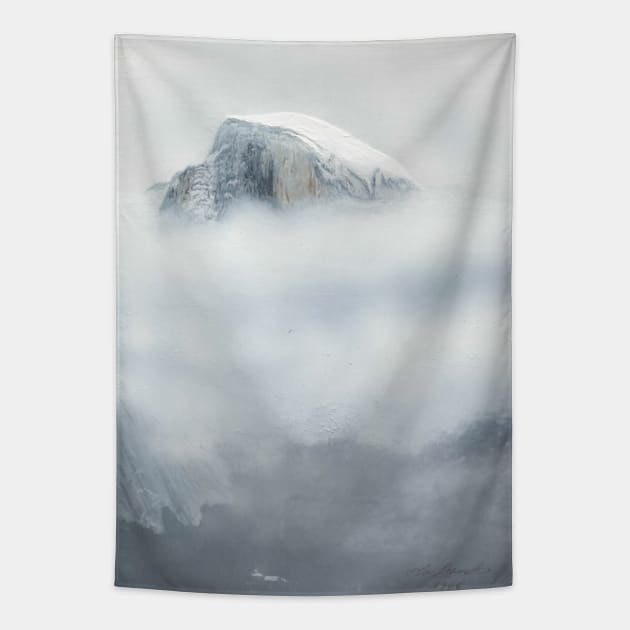 Half Dome in Winter Yosemite Tapestry by garrettsgardens