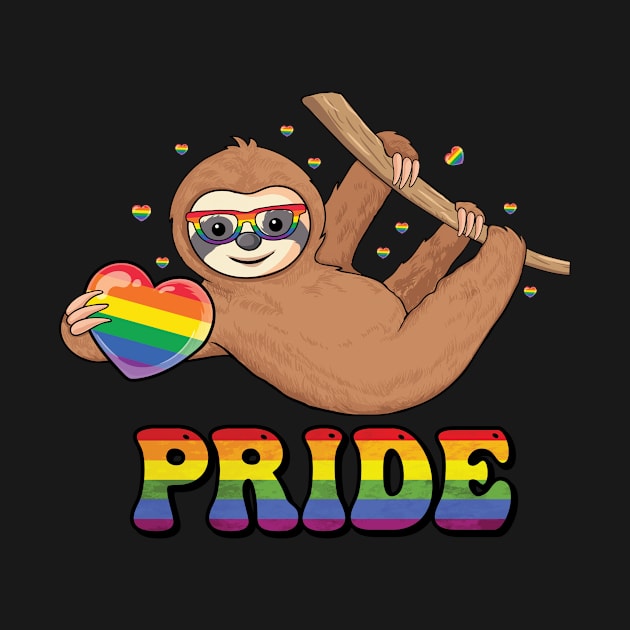 Peace love pride LGBT flag Rainbow Gay Pride LGBT sloth by UNXart