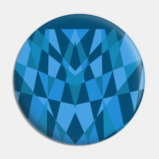 Triangles Geometric Mosaic Pattern Blue Pin