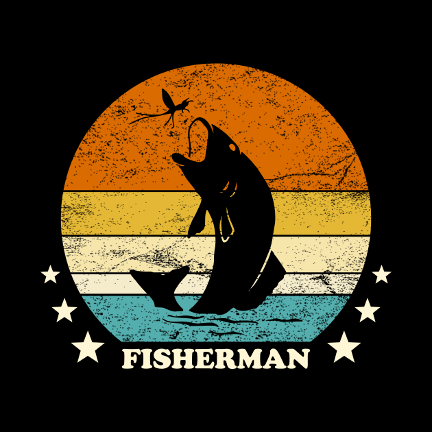 Vintage retro fisherman for fisherman by Inyourdesigns
