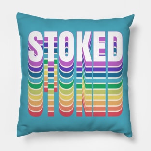 Rainbow Stoked Stacked Colors Pillow