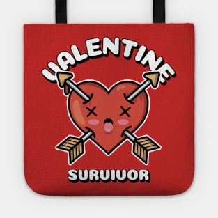 Valentine Survivor Funny Anti Valentines Day Gift Tote