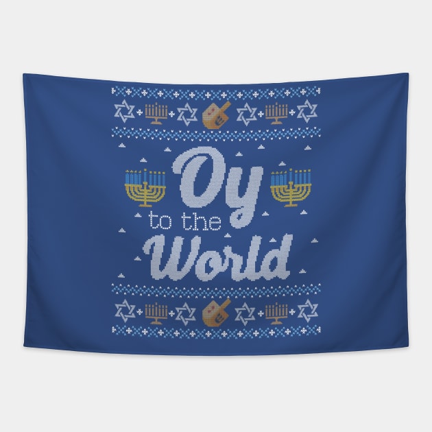 Funny Ugly Hanukkah Sweater, Oy to the World Tapestry by HolidayoftheWeek