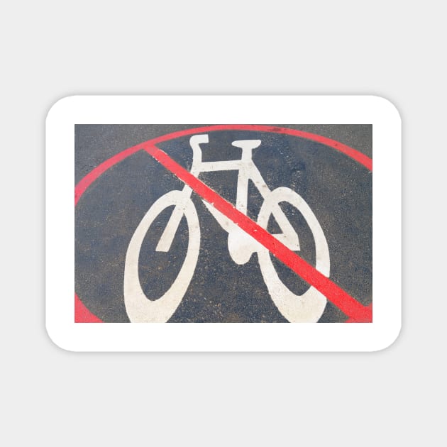 No cycling zone symbol on pavement red crossed circle Magnet by brians101