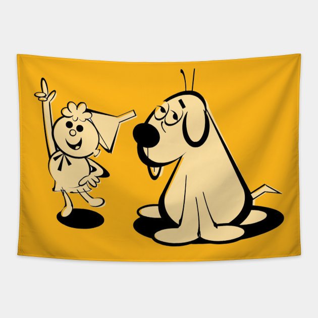 Tom Terrific and Manfred the Wonder Dog - Cartoons - Tapestry | TeePublic Tom Terrific and Manfred the Wonder Dog - Cartoons - Tapestry | TeePublic