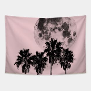 Palms and moon Tapestry