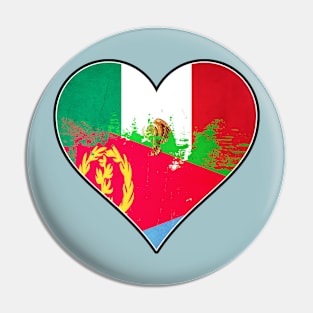 Mexican and Eritrean Heart Mix Heritage Flag Pin