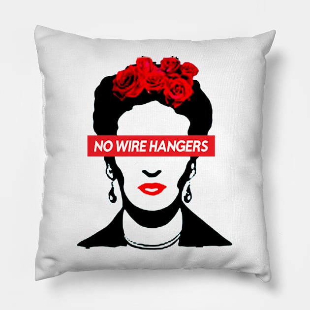 Joan Crawford \\ No Wire Hangers Pillow by Sarah Agalo