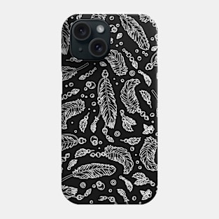 BW Feathers Pattern Inversed Phone Case