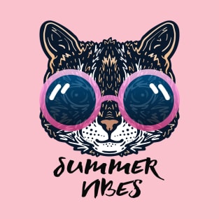 Summer Vibes Kitty Cat T-Shirt