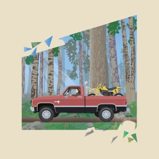 Chevy Silverado in a forest T-Shirt