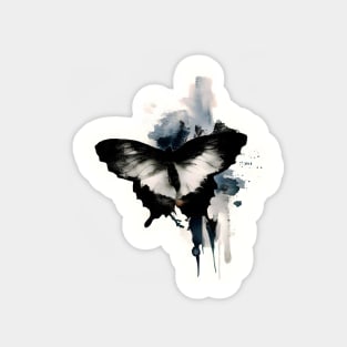 Butterfly japanese ink art, sumi e Magnet