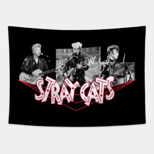 Stray Cats Photo Collage Tapestry