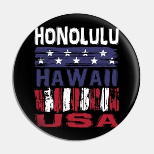 Honolulu Hawaii USA T-Shirt Pin