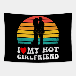 Groovy Vintage I Heart My Hot Girlfriend I Like My Girlfriend GF Tapestry