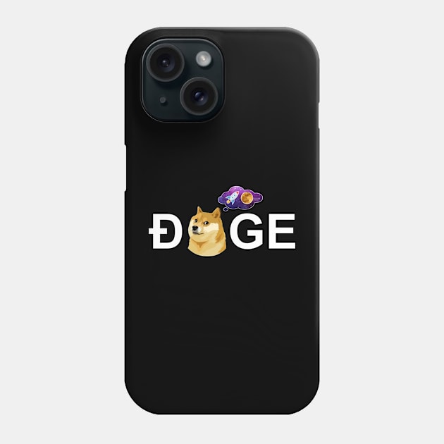 Dogecoin To The Moon Phone Case by irvtolles