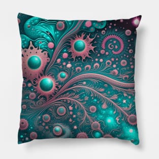 Other Worldly Designs- nebulas, stars, galaxies, planets with feathers Pillow