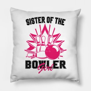 Sister Of The Birthday Bowler Kid Boy Girl Bowling Party Pillow