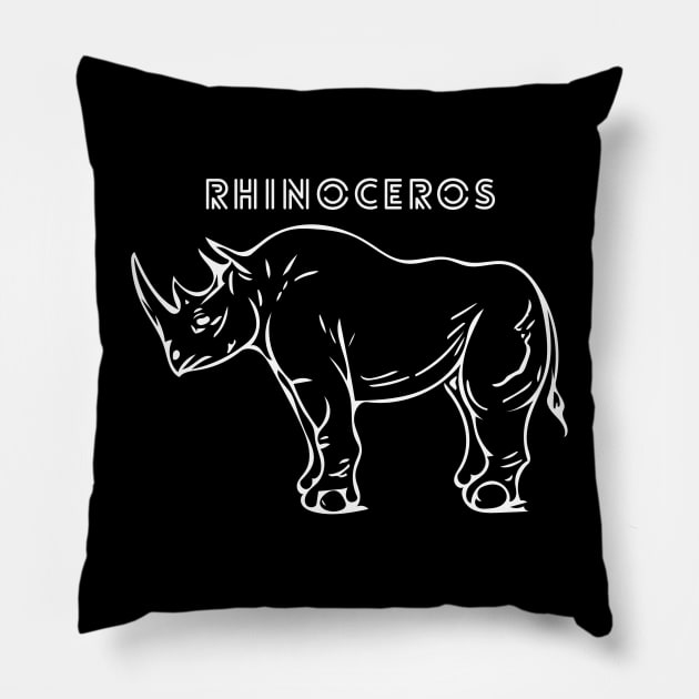 rhinoceros Pillow by Crystal6789