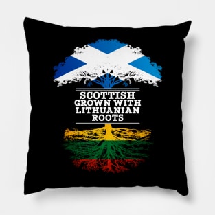 Scottish Grown With Lithuanian Roots - Gift for Lithuanian With Roots From Lithuania Pillow