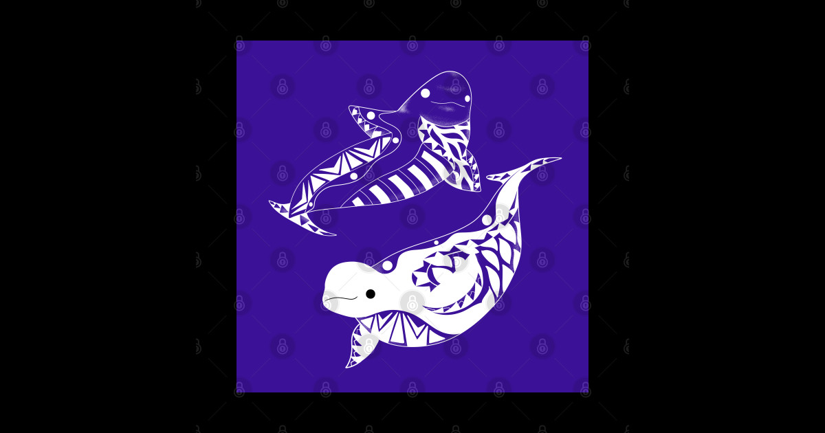 Purple Kawaii Beluga Whales In Twin Pattern Ecopop Beluga Whale Sticker Teepublic 