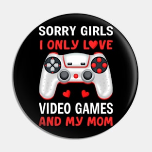 Valentines Day boys kids son Video Games funny gamer hearts Pin