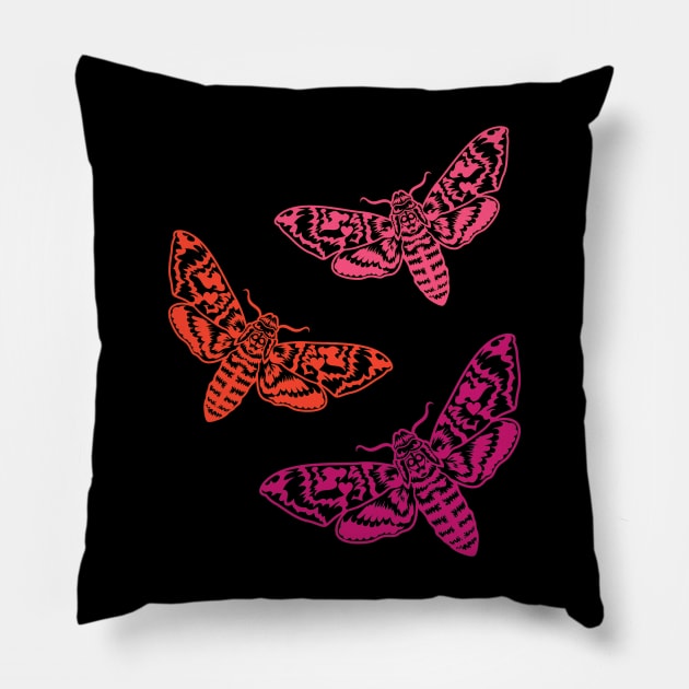 Bright moths Pillow by Nice Surprise