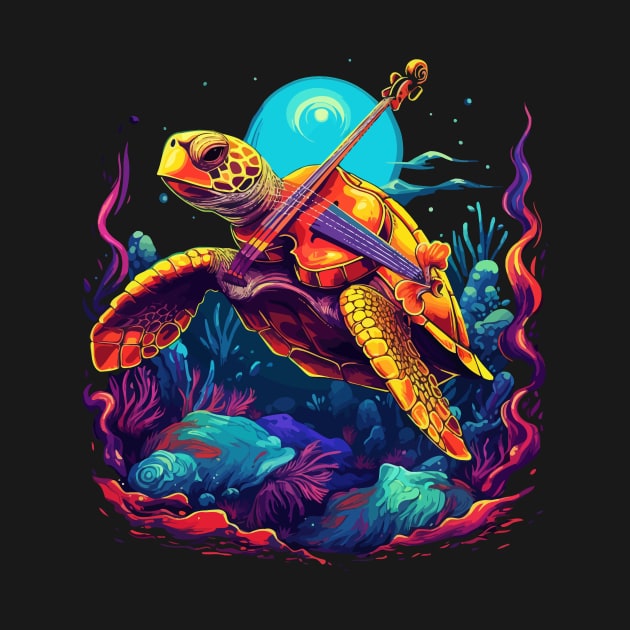 Sea Turtle Playing Violin by JH Mart