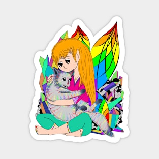 Rainbow Quartz Crystal Fairy Magnet
