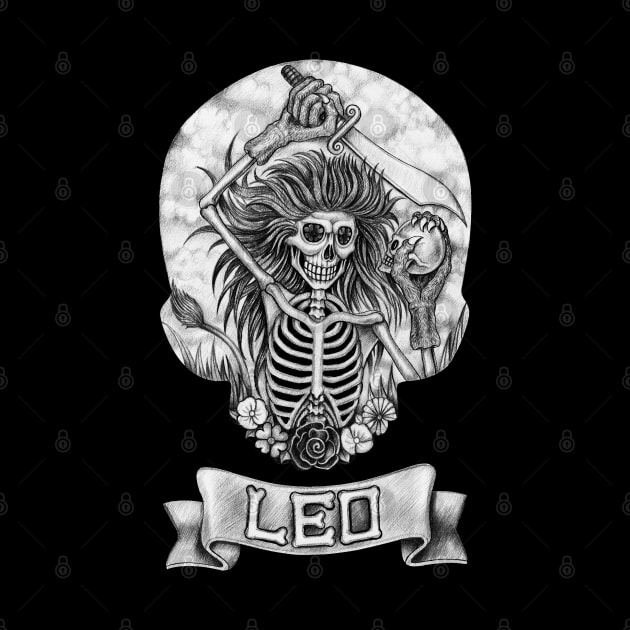 Zodiac leo skull. by Jiewsurreal