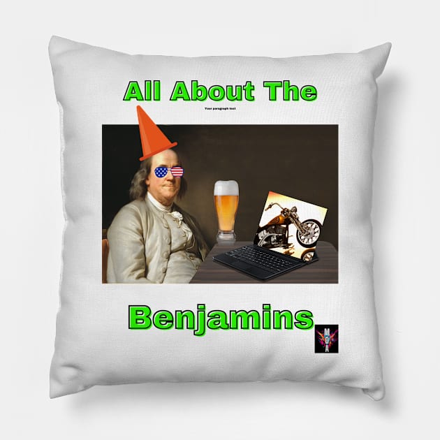 Ben Franklin Pop Art Funny Design Pillow by Modern Designs And Art