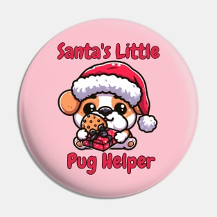 Merry Pugmas Funny Christmas Santa Pug Owner Pin
