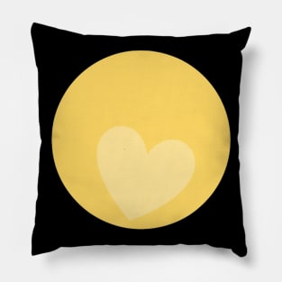 Minimalistic Gold Pluto and Heart Dwarf Planet Pillow