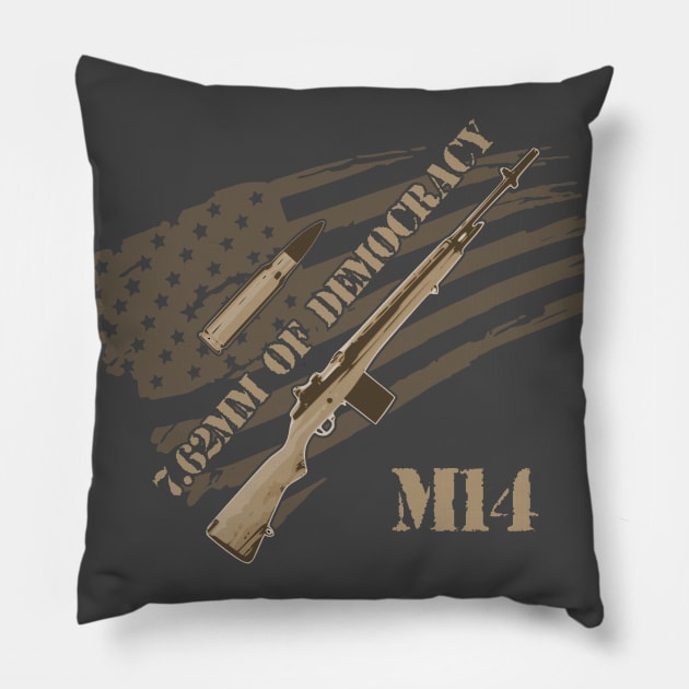 M14 RIFLE Pillow by bumblethebee
