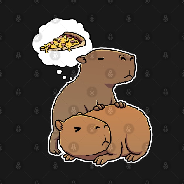 Capybara hungry for Ham and Pineapple Pizza by capydays