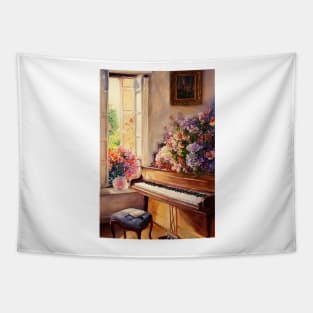 Watercolor piano Tapestry
