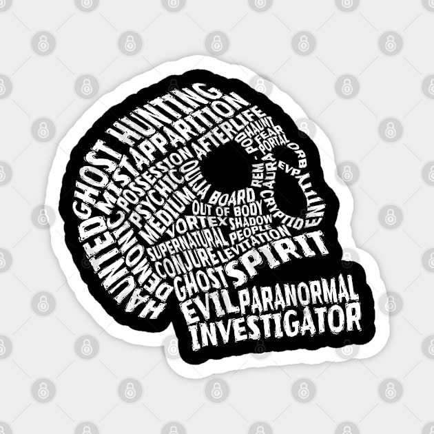 Ghost Hunting Paranormal Skull Head Magnet by Paranormalshirts