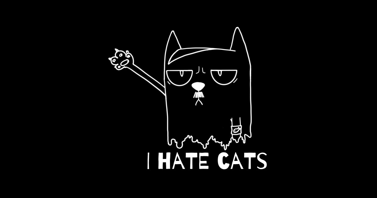 i hate cats I Hate Cats Sticker TeePublic