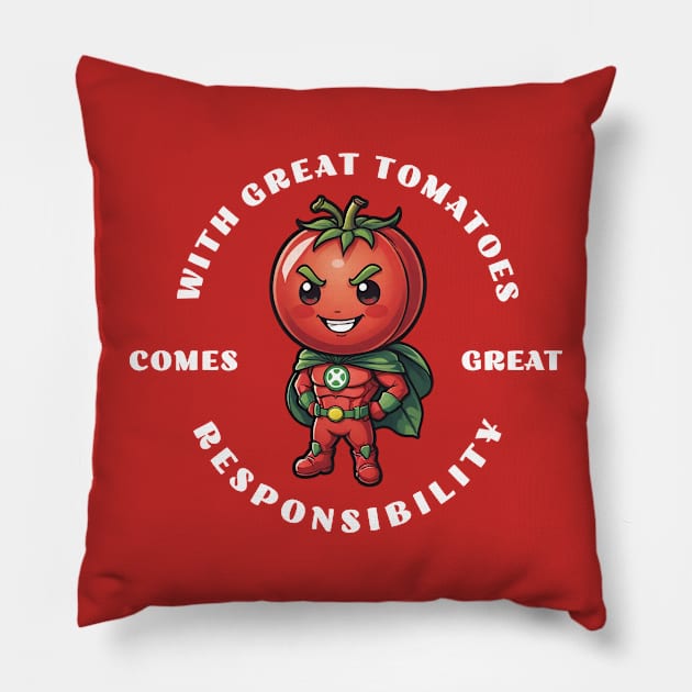 Great Tomatoes Pillow by MonkeyLogick