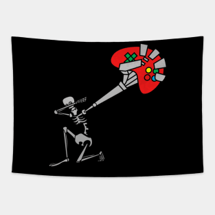 Gaming Skull Dab Floral Skeleton Tapestry