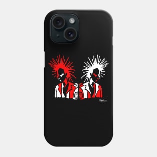 Punk Stand Off Red and White by Blackout Design Phone Case