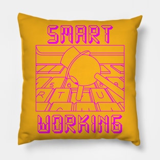 Smart Working (pink) Pillow