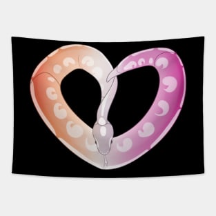 Ball Python Heart (Lesbian Pride Design) Tapestry