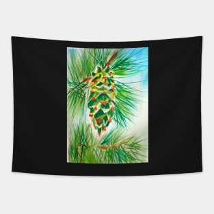 Christmas Pinecone Painting Tapestry