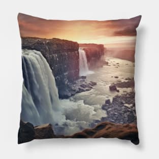 Waterfall Majestic Beautiful Landscape Pillow