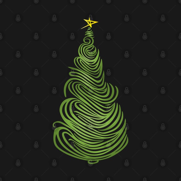 Swirly Christmas Tree by ArtFactoryAI