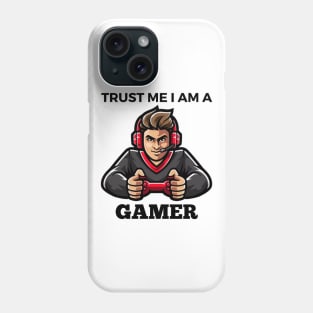 Trust Me I Am A Gamer - Gamer With Red Controller Design Phone Case