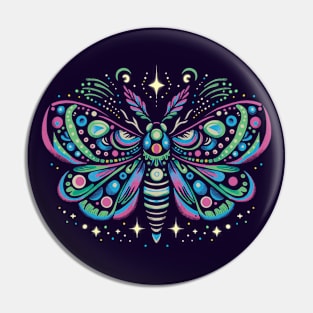 Mystical Neon Moth Pin