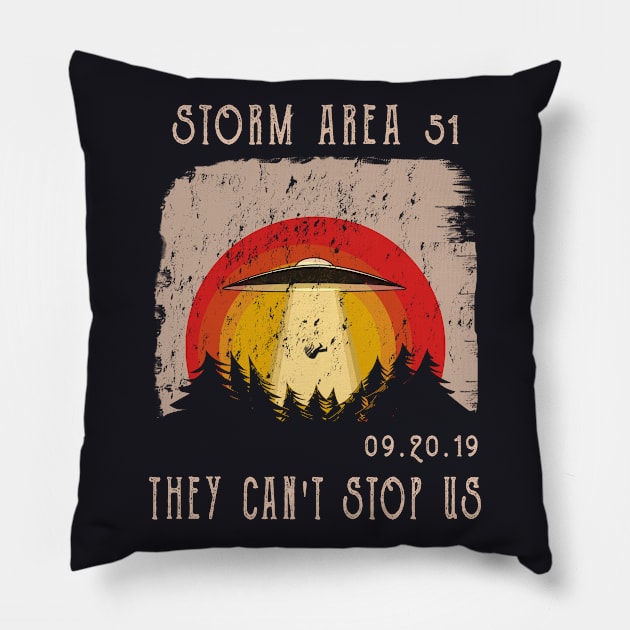 Storm Area 51 They Can't Stop Us All Alien Pillow by MasliankaStepan